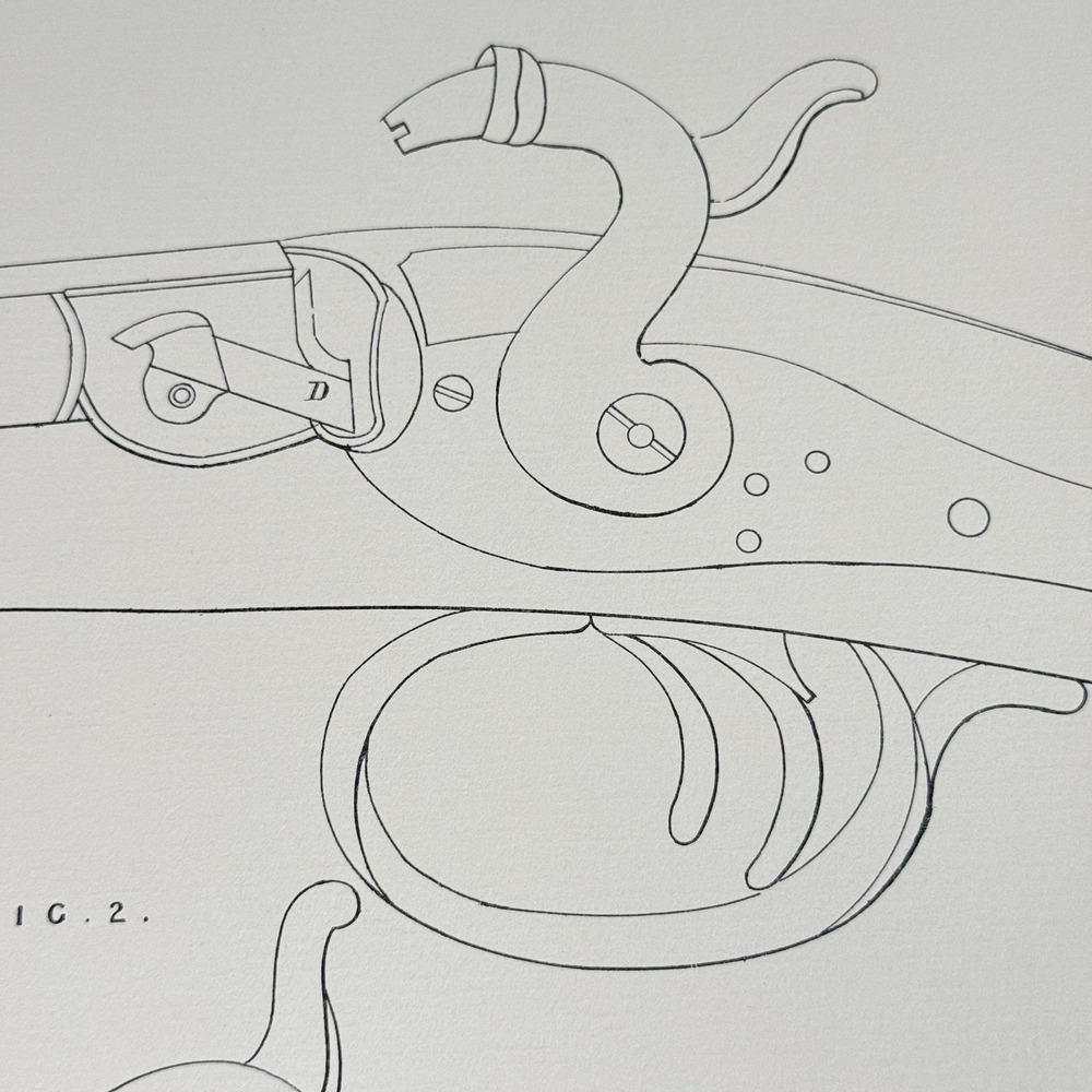1854 British Patent Org. Lithograph Print Egg's Specification Firearm Lock Gun - Picture 13 of 14